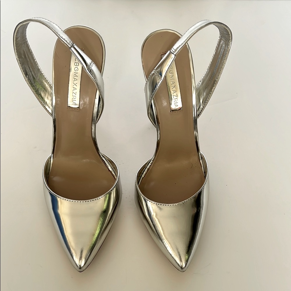 BCBGMaxAzria Silver‎ Slingback Heels 6.5